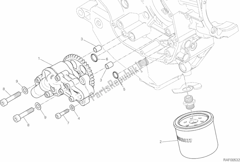 All parts for the Oil Pump - Filter of the Ducati Diavel Xdiavel Sport Pack Brasil 1260 2018